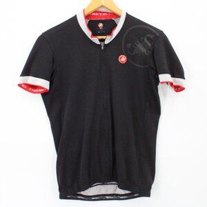 Castelli Cycling Jersey Mens Black Full Zip Short Sleeve Outdoor Size Large L